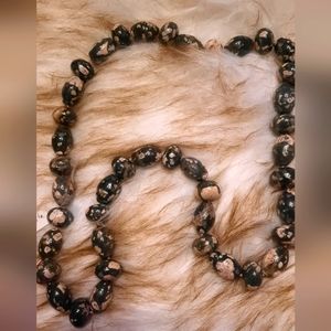 28 inch Rhyolite hand-knotted necklace
